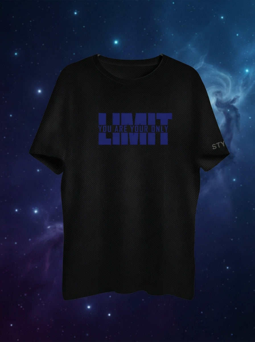 You Are Your Only Limit Printed Black Dry Fit Tee