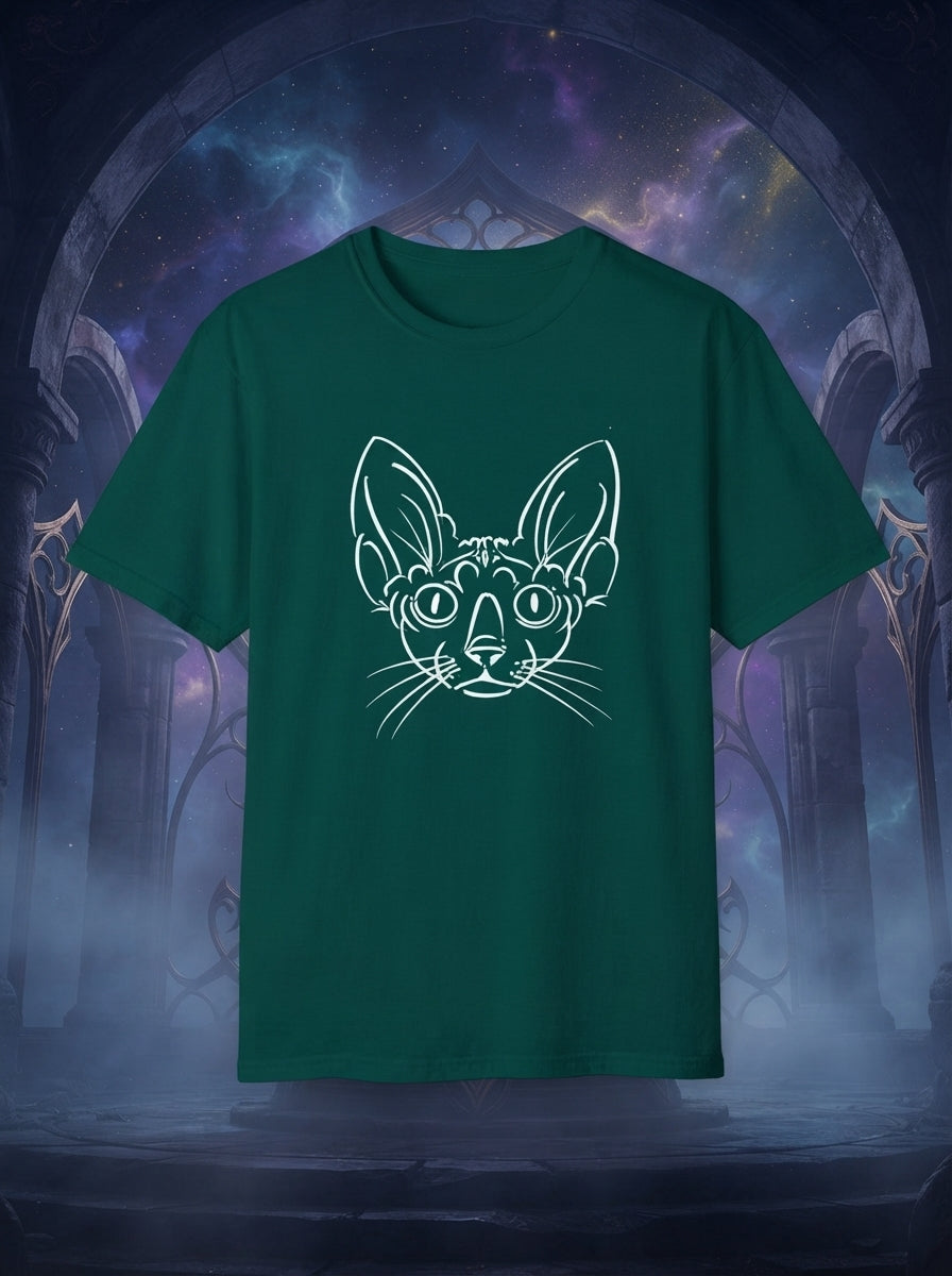 Spynx Cat Graphic Printed Green Tshirt