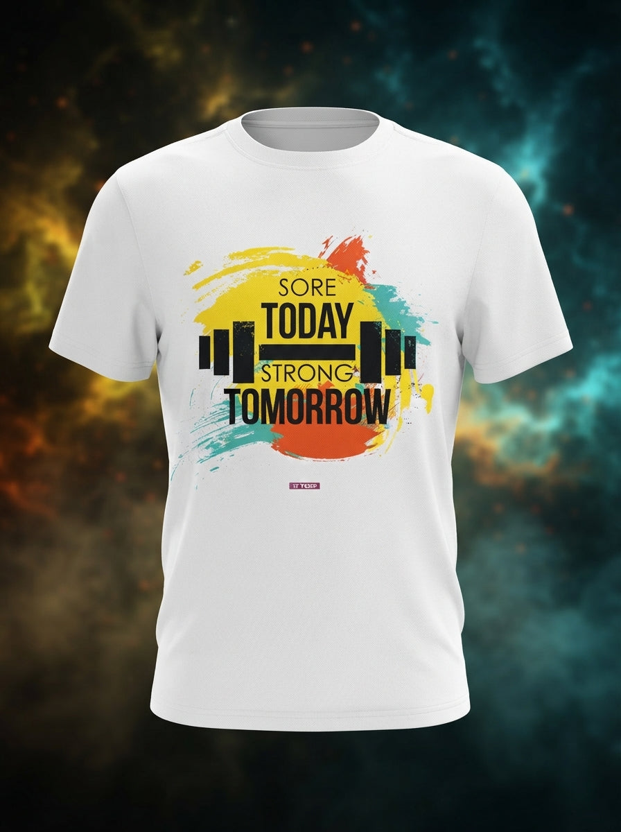 Sore Today Strong Tomorrow White Dry-Fit T-Shirt