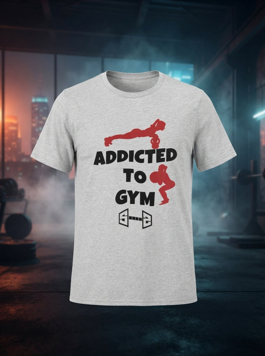 Addicted to Gym White Tshirt