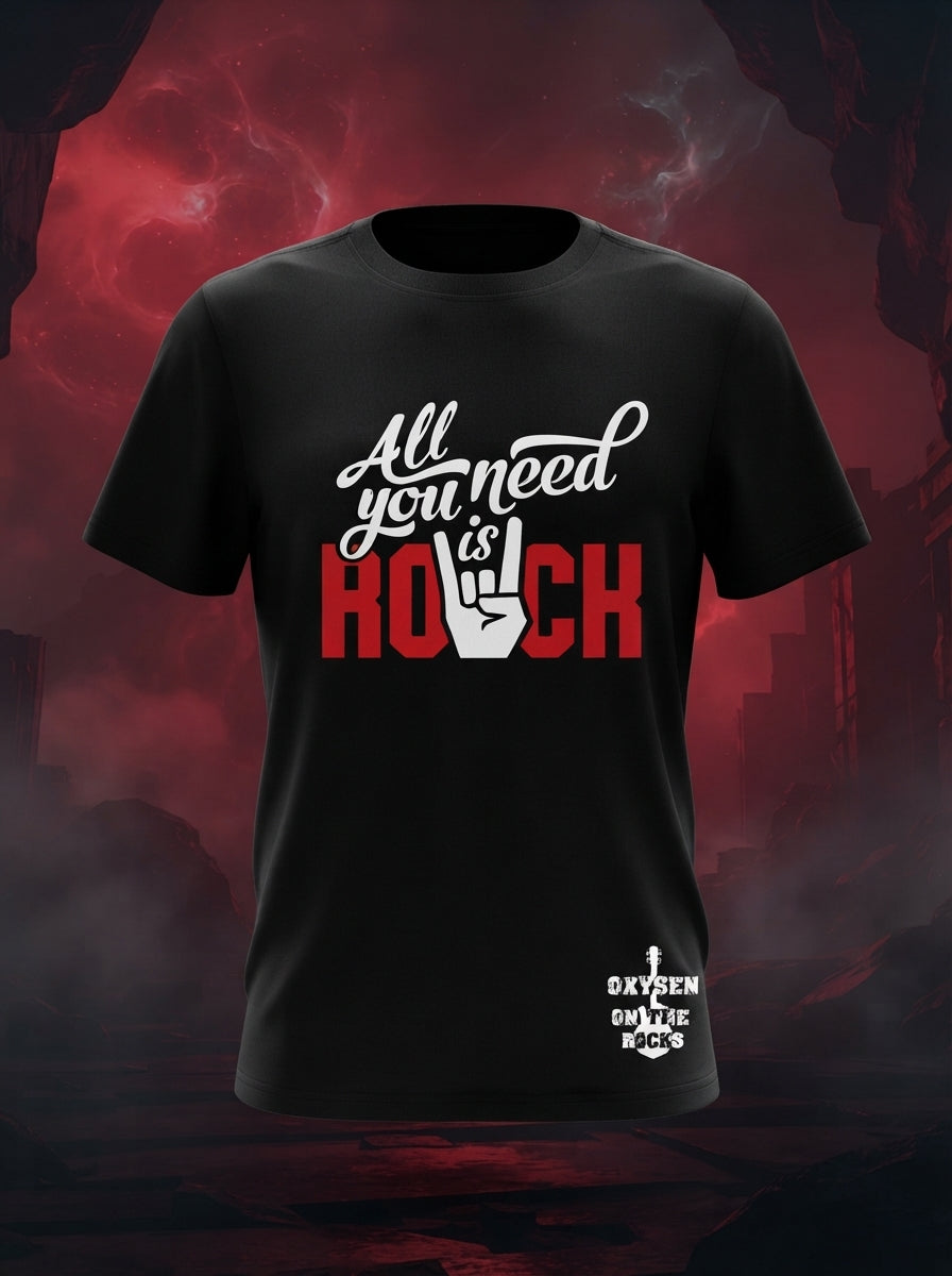 All You Need Is Rock Black Tshirt