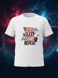 Eat Sleep Game Repeat White Tshirt