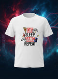 Eat Sleep Game Repeat White Tshirt