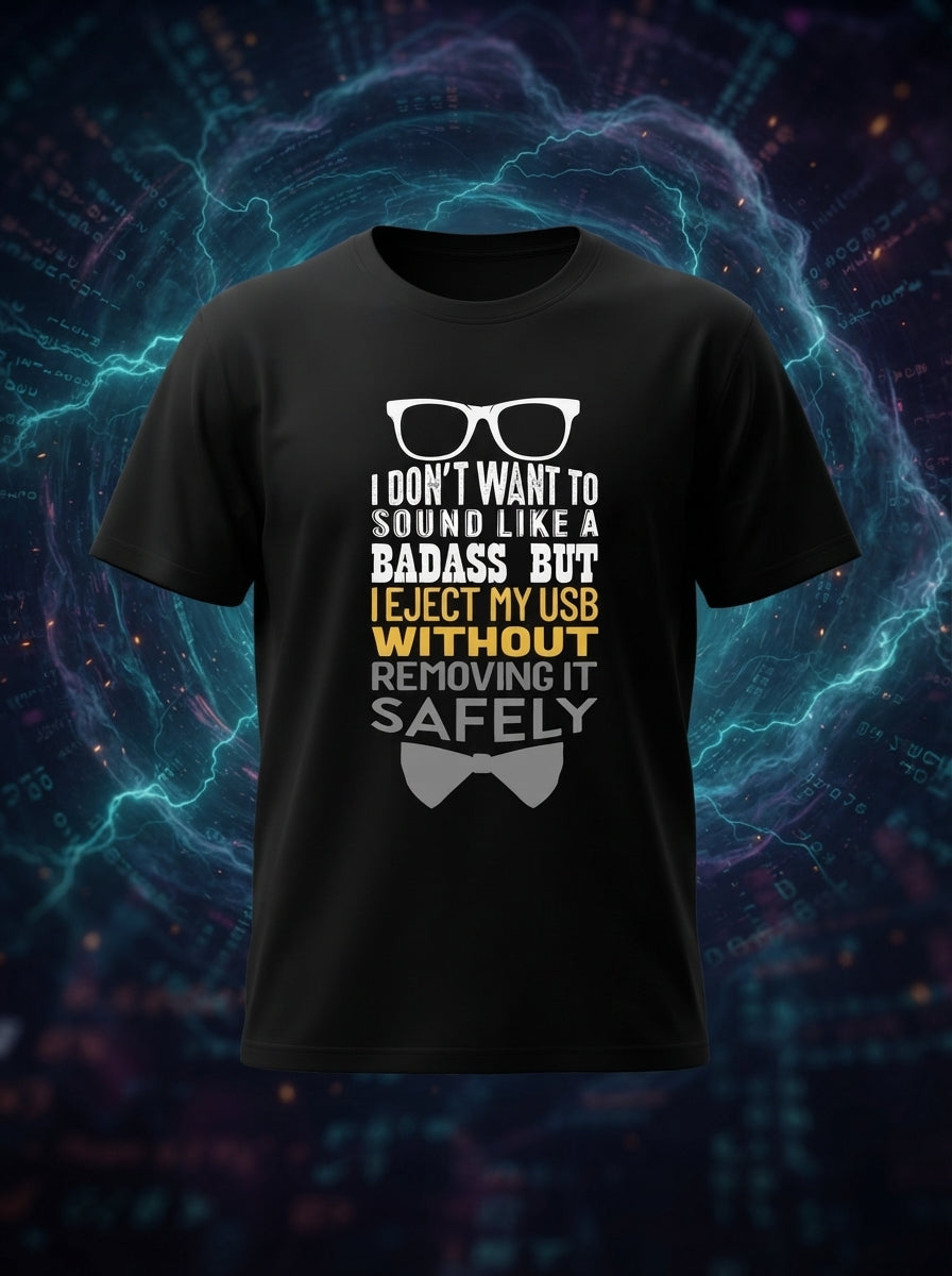 Eject USB Black Tshirt