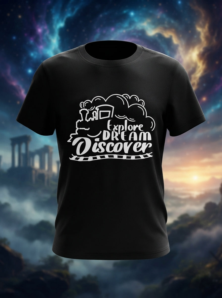 Explore Dream Discover Black Tshirt