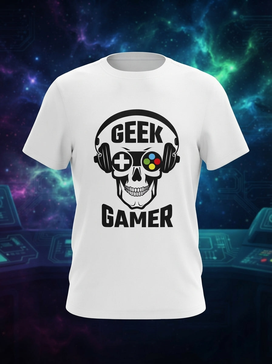 Geek Gamer White Tshirt