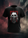 Killer Eyes Graphic Printed Black Tshirt