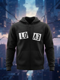 Love Torn into Two - Full Zip Premium Hoodies Black No Threads