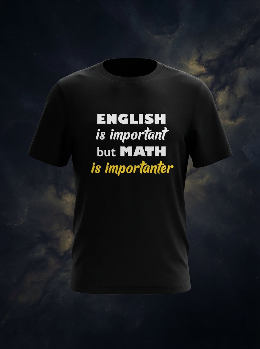 Math Is Importanter Black Tshirt