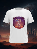 Music Astronaut Graphic Printed White Tshirt