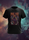 Pug Life Graphic Printed Black Tshirt
