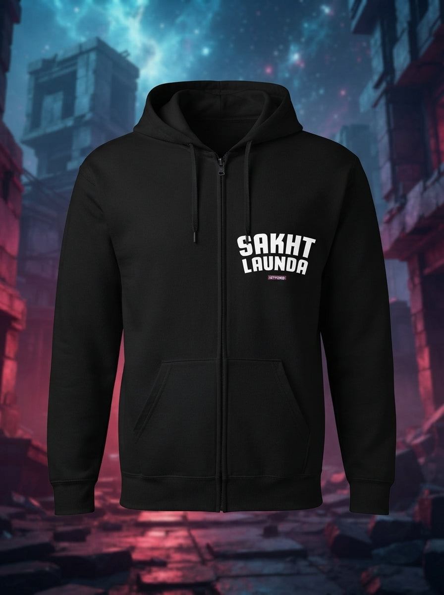 Sakht Launda - Full Zip Premium Hoodies Black No Threads