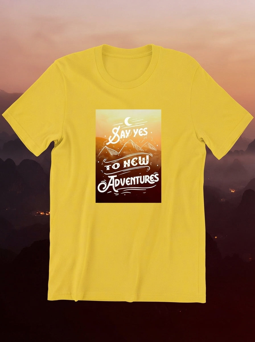 Say Yes To The Adventure Yellow Tshirt