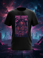 Space Monkey Graphic Printed Black Tshirt