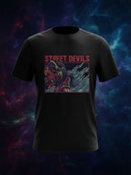 Street Devils Graphic Printed Black Tshirt