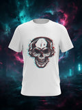 Skull Music Trance Graphic Printed White Tshirt