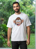 Monkey White Oversized Tee