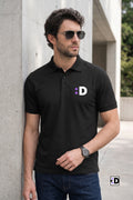 D Logo Black Polo