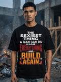 Lose Build Again Black Oversized Tee