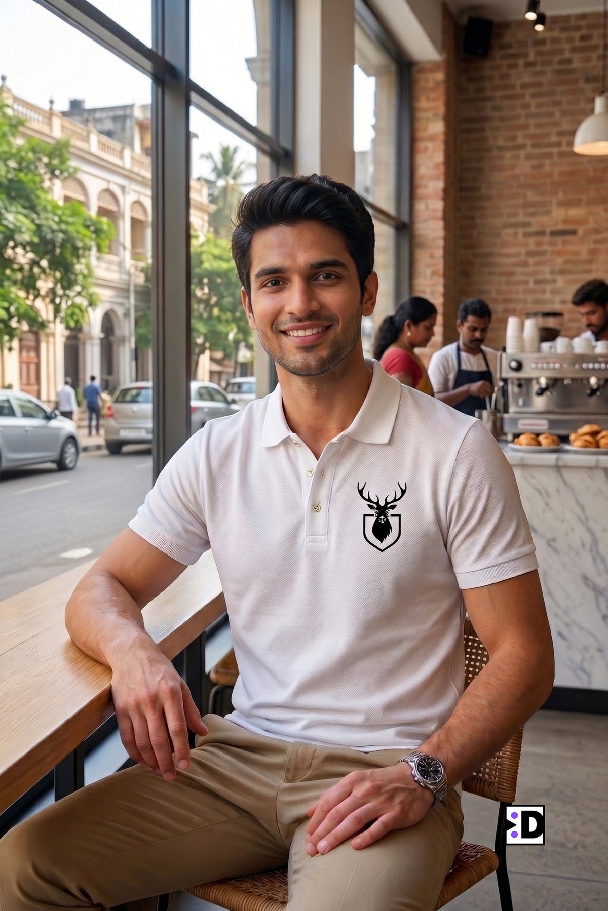 Deer Crest White Polo