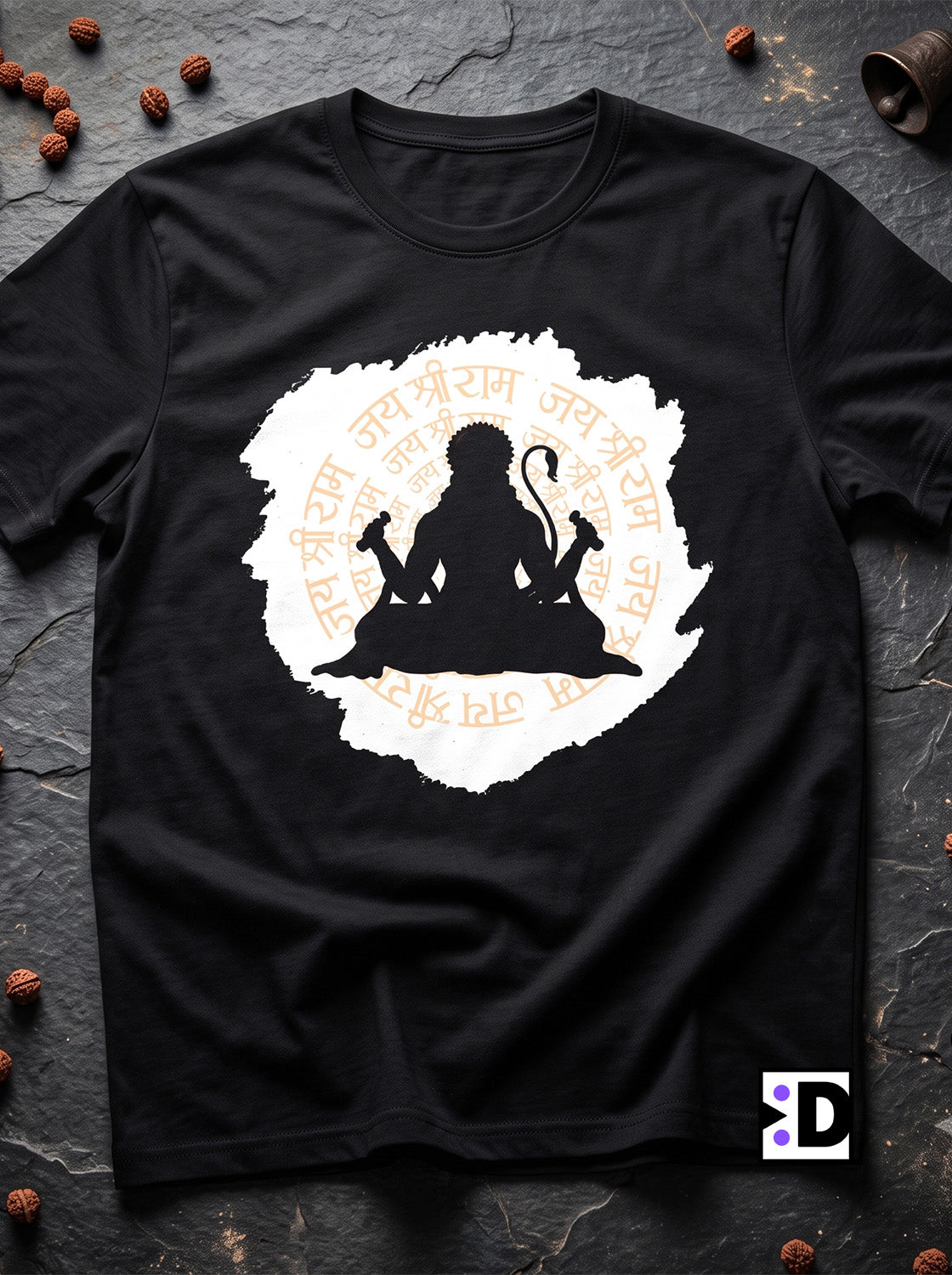 Hanuman Ram Black Tee