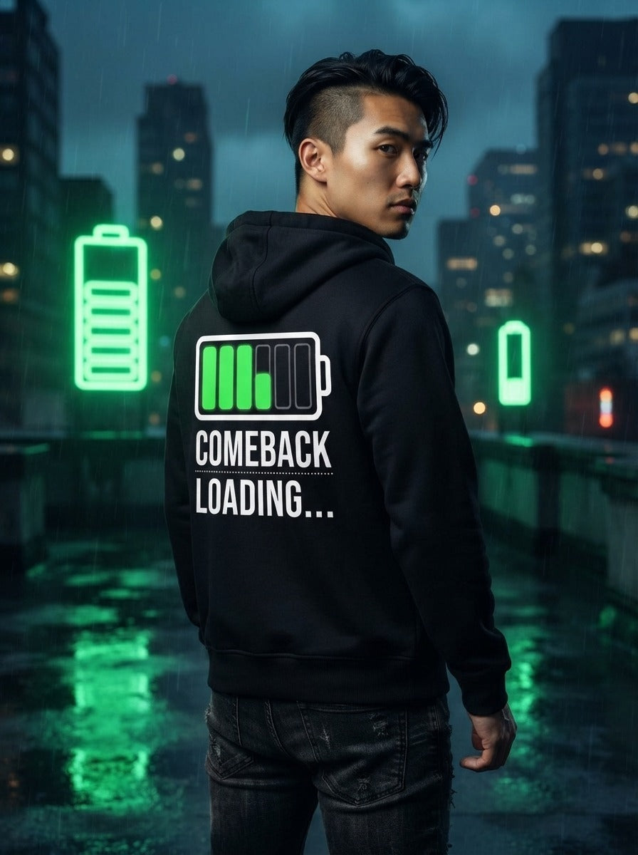 Comeback Loading Black Zip Hoodie