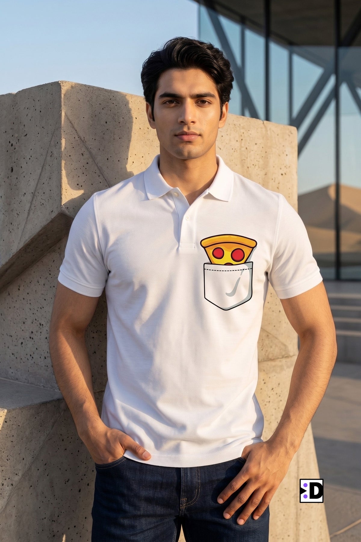 Pizza White Polo