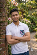 Tropical Leaves White Polo