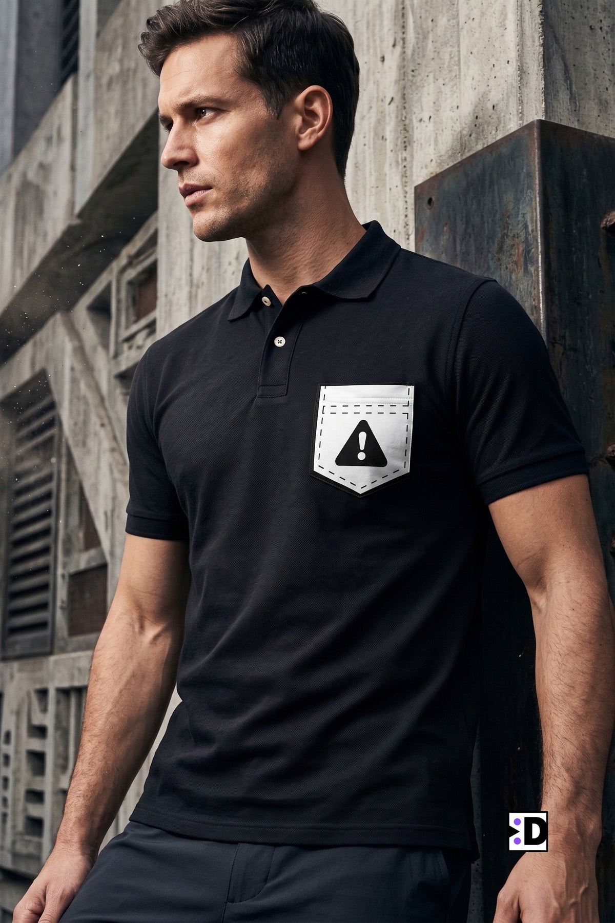 Error Warning Black Polo
