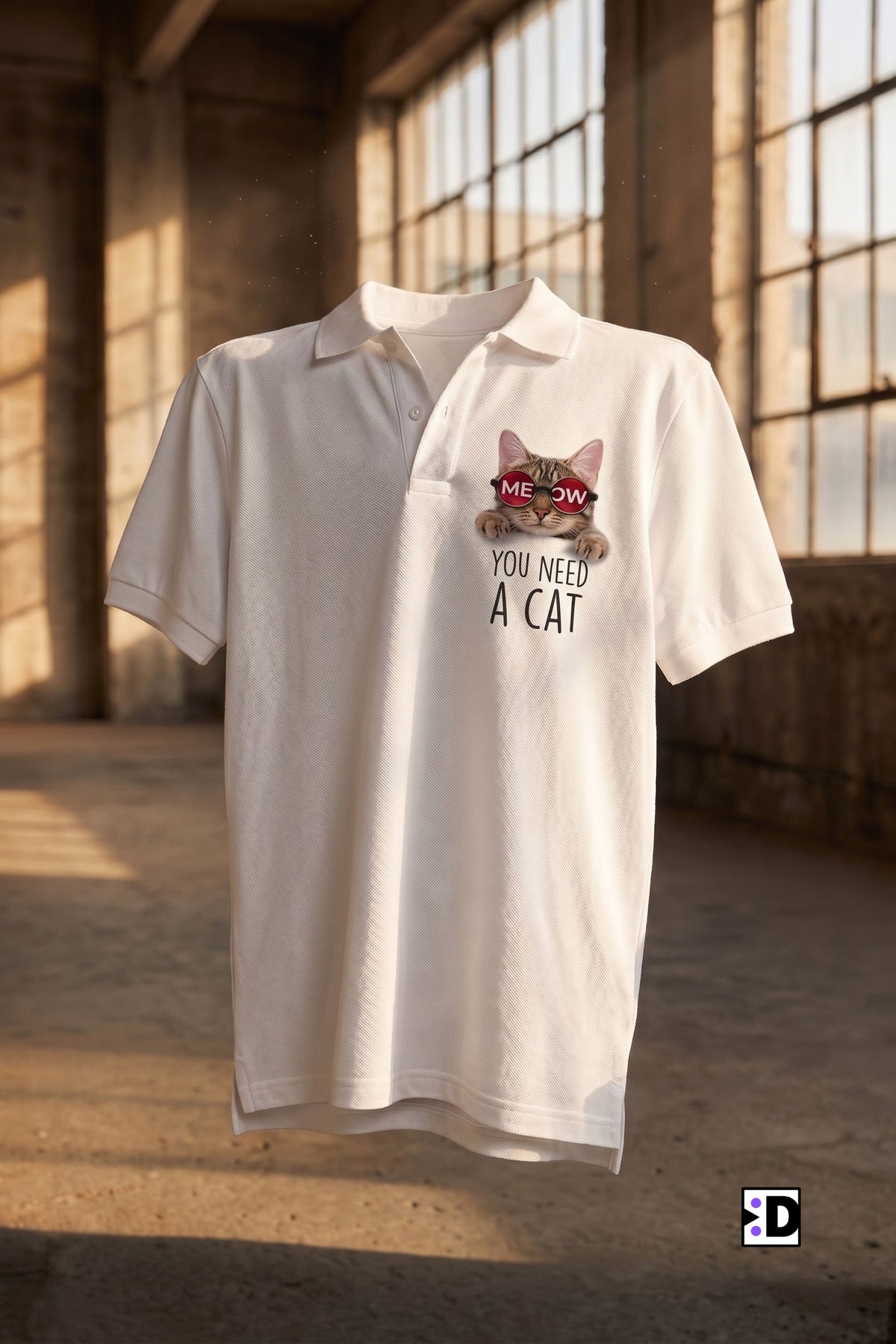 You Need A Cat White Polo