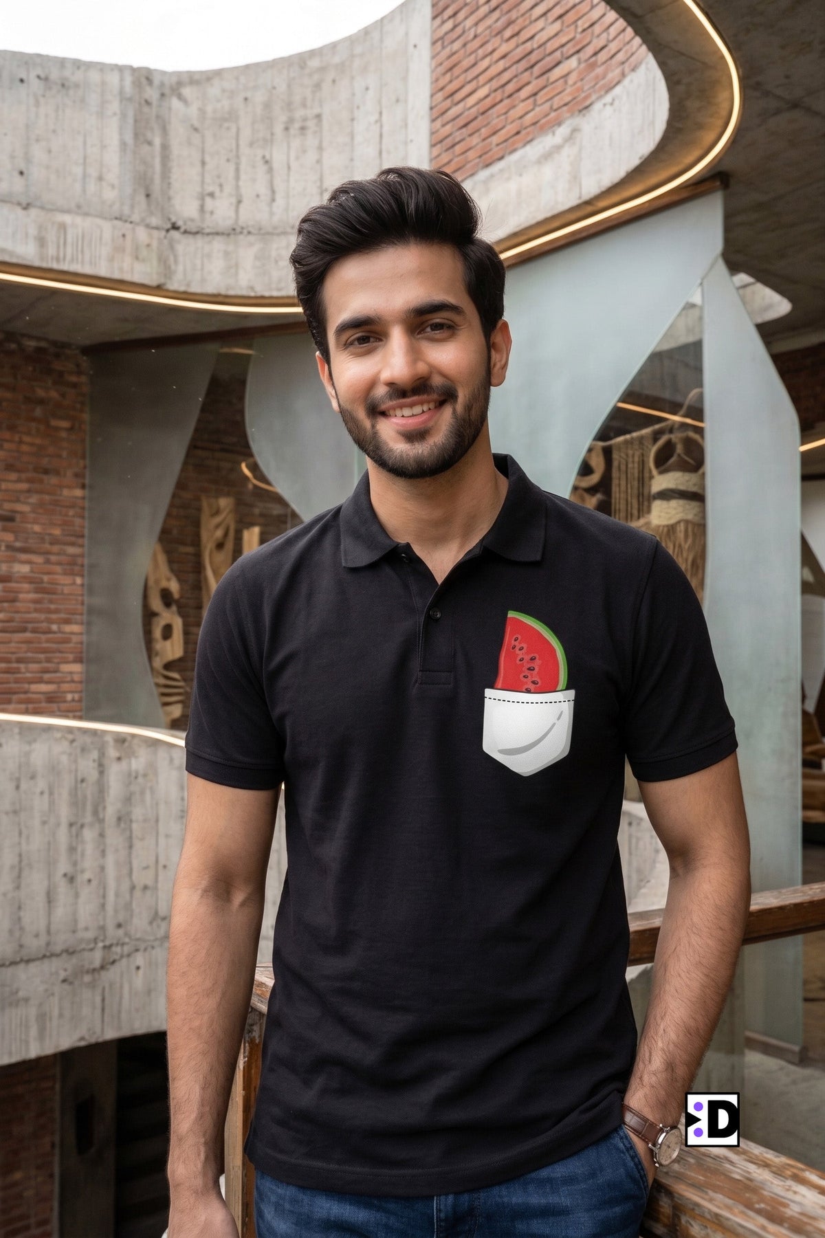 Watermelon Black Polo