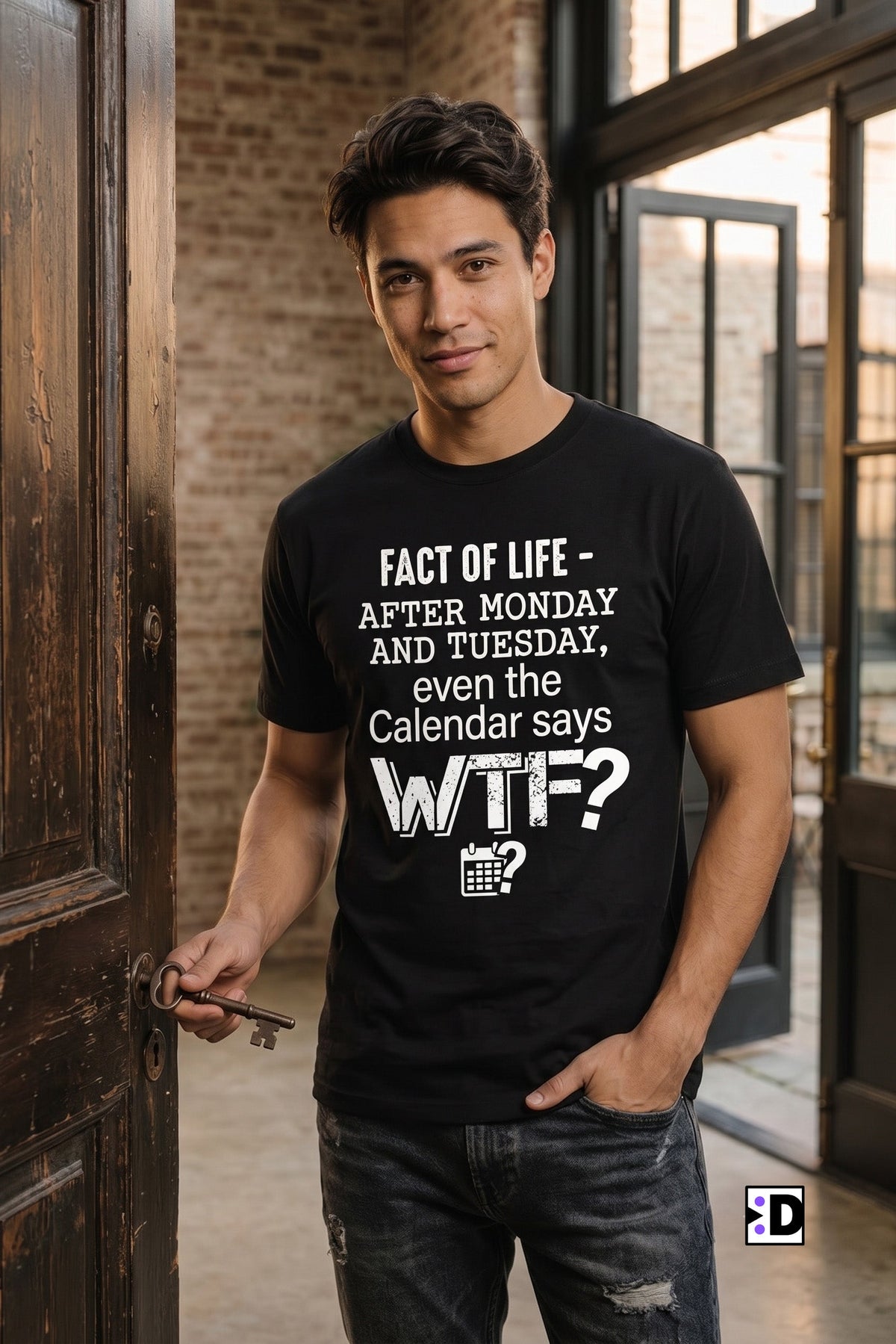 Calendar WTF Black Tee