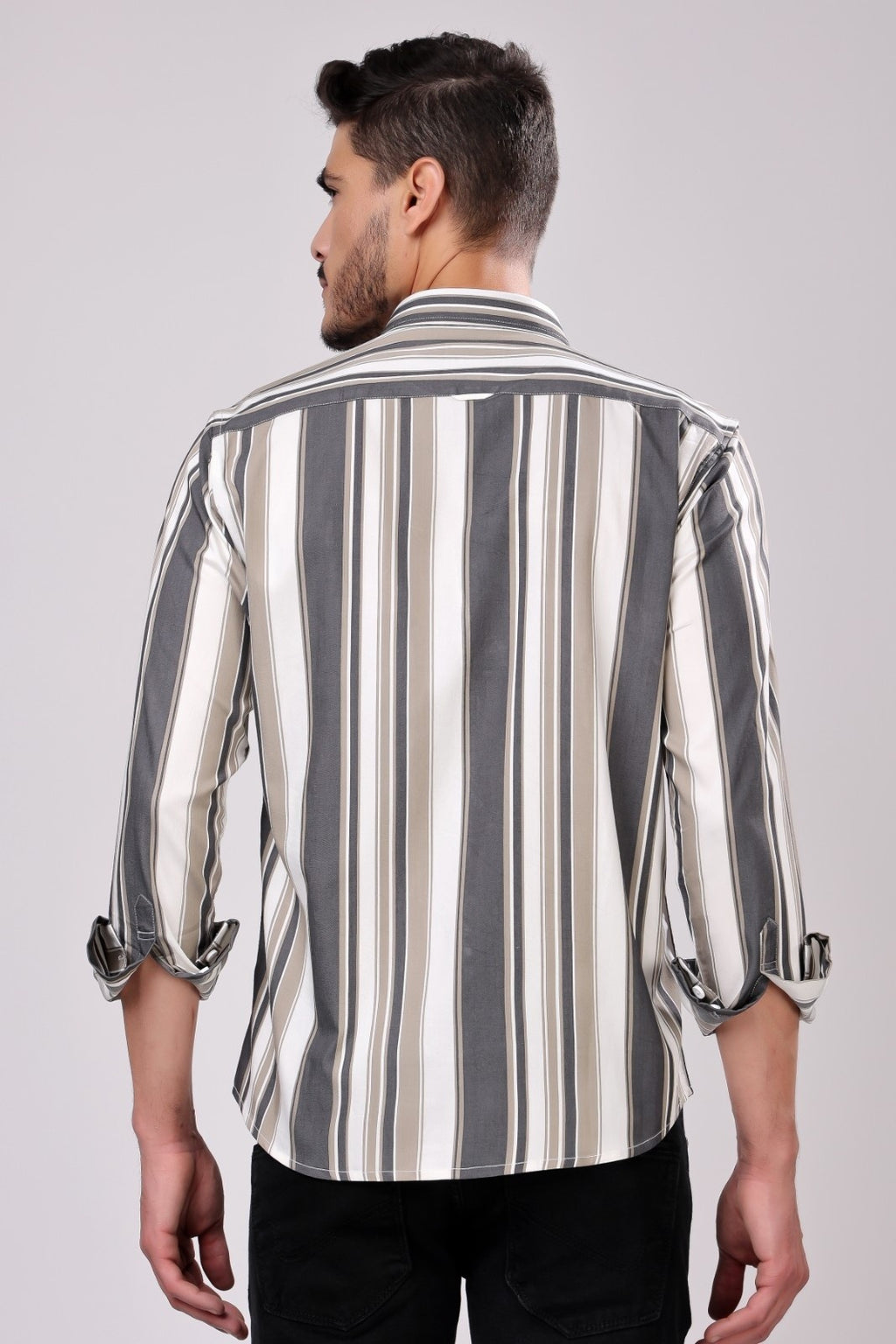 Stylox Regular Fit Full Sleeve Casual Stripes Shirt For Men's