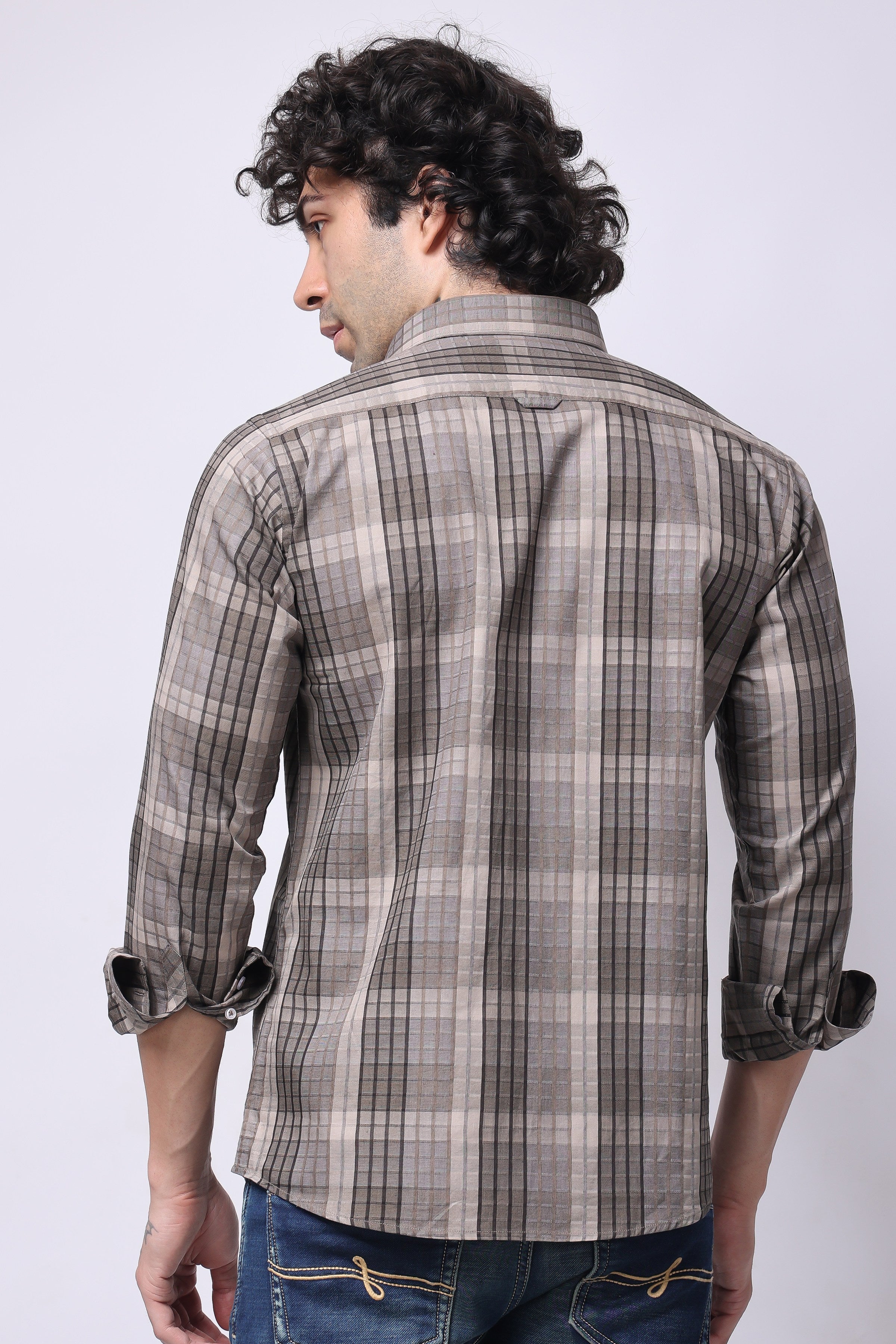 Stylox Regular Fit Full Sleeve Check Casual Shirt For Men's