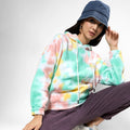 Mint Green & Brown Oversized Tie-Dye Hoodie