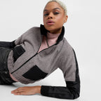 Black & Grey Contrast Houndstooth Jacket