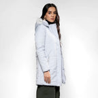 Light Grey Micro Diamond Quilted Puffer Jacket
