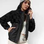 Carbon Black Fleece Self-Design Buffalo Check Jacket