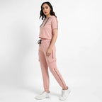 Peach Hooded Co-Ord Set With Contrast Piping