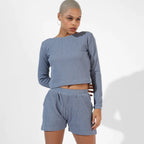 SOLID BLUE CO-ORDS SET