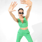 Green Textured Co-Ord Set