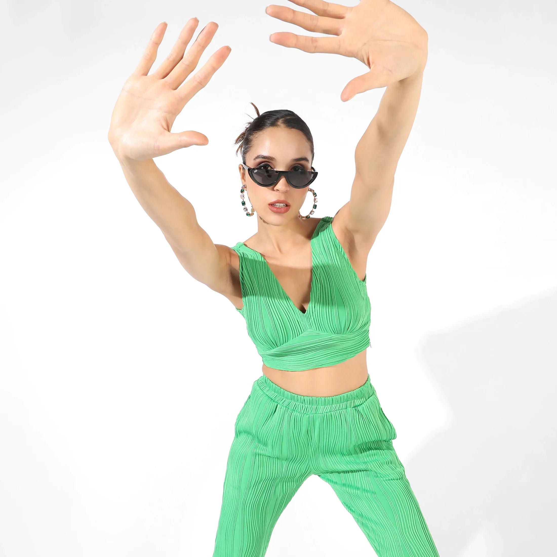 Green Textured Co-Ord Set