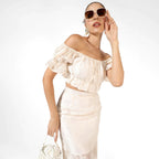 Off-White Embroidered Co-Ord Set