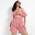 Women's Red Gingham Co-Ord Set