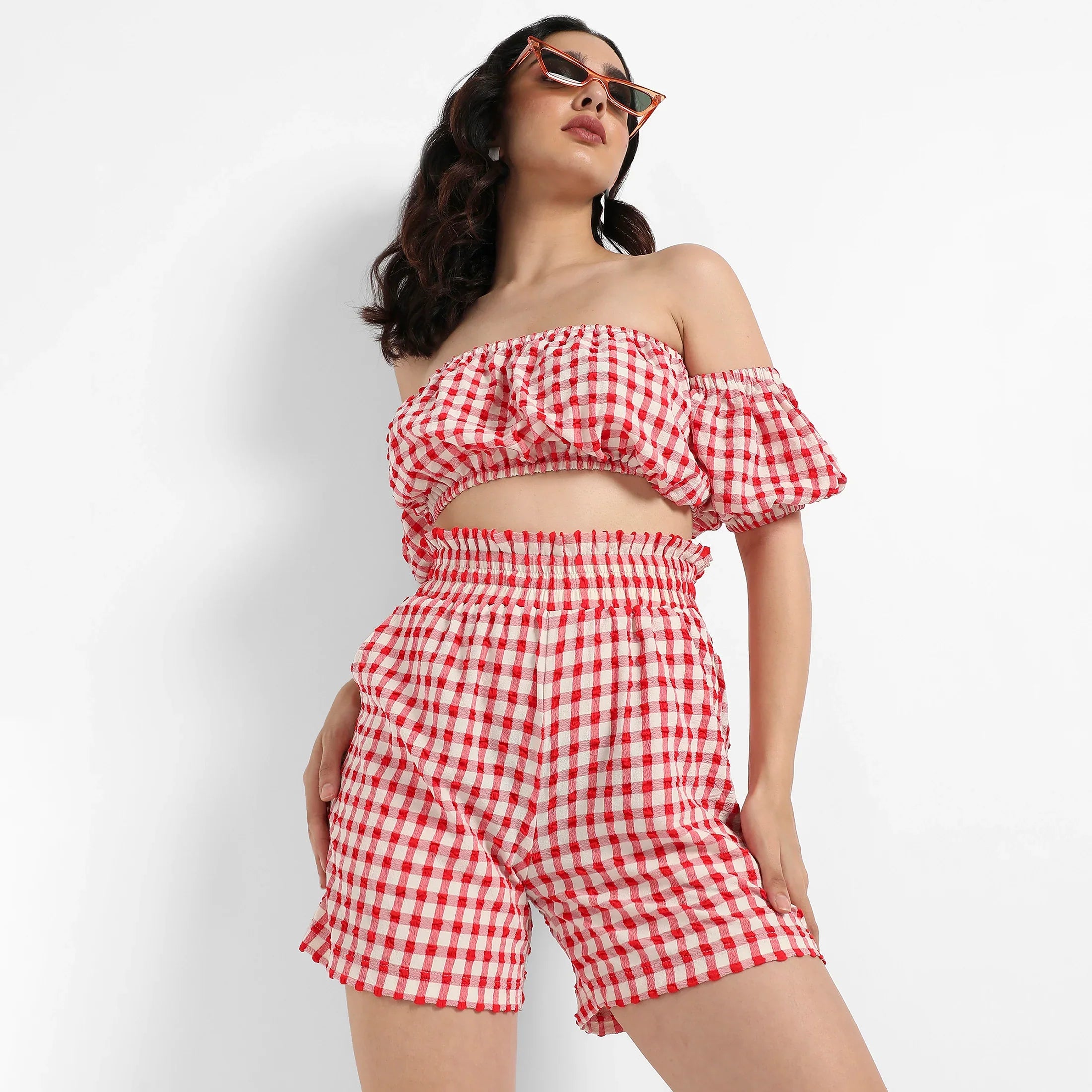 Women's Red Gingham Co-Ord Set
