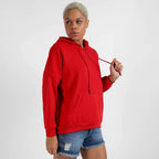 Crimson Red Oversized Basic Hoodie With Kangaroo Pocket