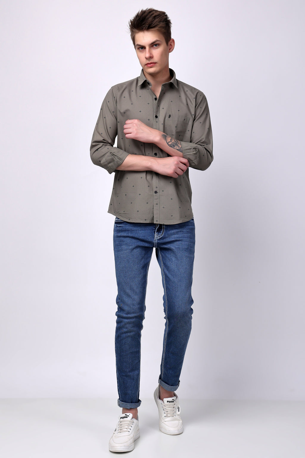 Stylox Men's Regular Fit Full Sleeve Printed Casual Shirt