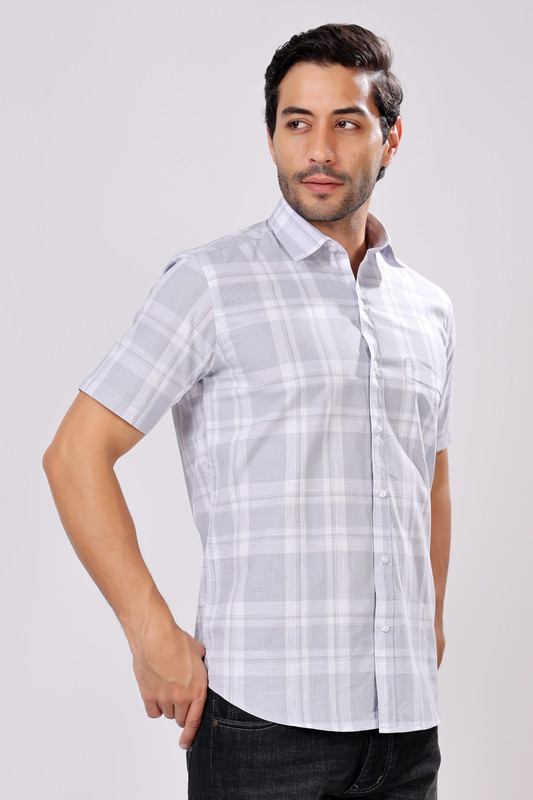 Stylox Men's Regular Fit Half Sleeve Casual Check Shirt