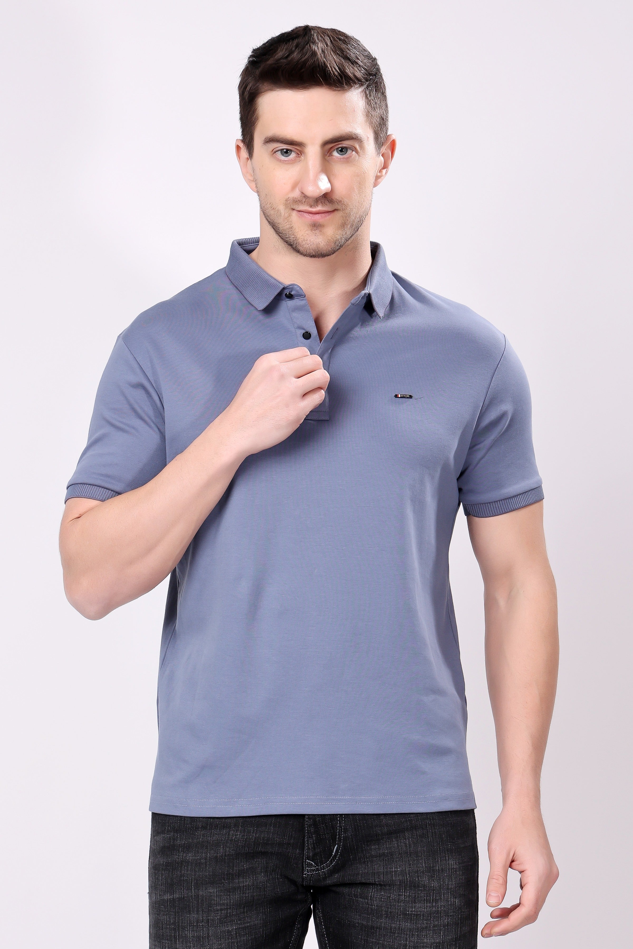 Stylox Men's Half Sleeve Casual Solid T-Shirt