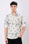 Stylox Regular Fit Full Sleeve Printed Kurta for Men with Mandarin Collar
